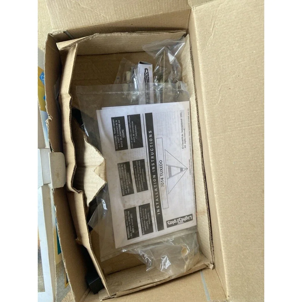 1990's Art Deco Wall Sconces Lot of 2 New Old Stock Boxes Worn